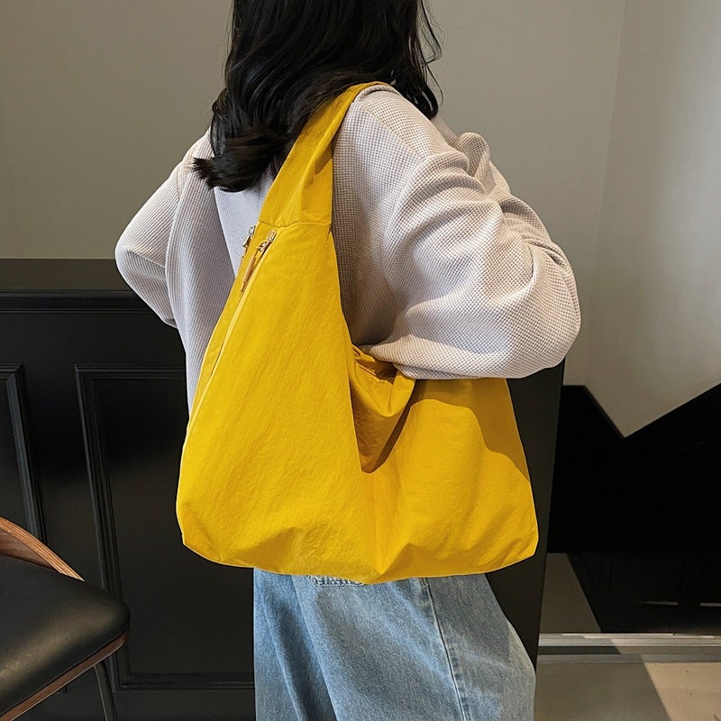 Large Capacity Tote Bag for Women - Simple Solid Color Shoulder Bag - Image 2