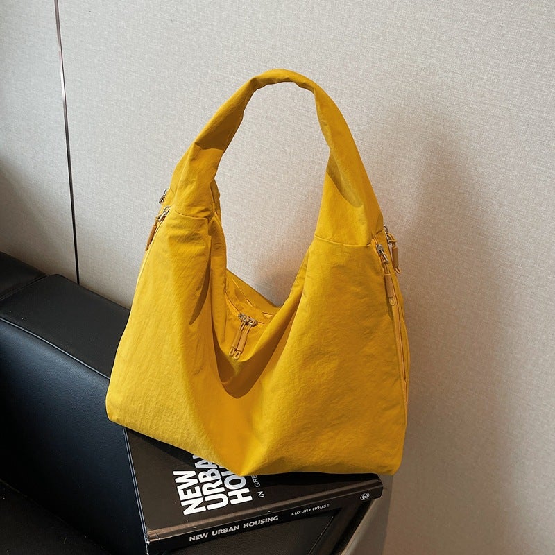 Large Capacity Tote Bag for Women - Simple Solid Color Shoulder Bag - Image 1