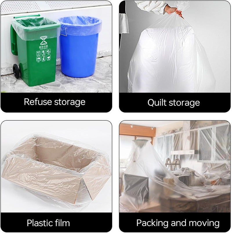 Maykela Eatra Large Trash Bag 15Pcs Garbage Bag Large Trash Bags,120 * 100cm Plastic Garbage Bag 120L Large Capacity Bin Liners (White-15 Pack) - Image 4