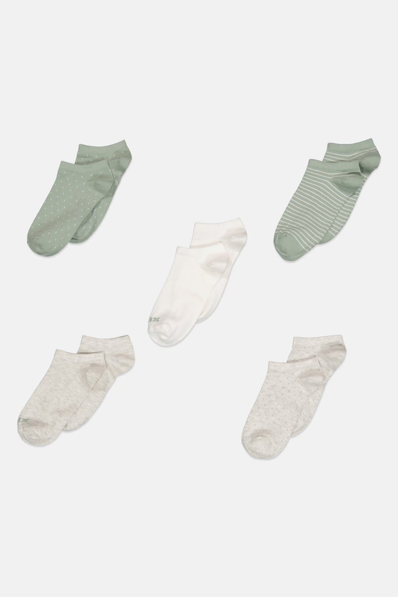 RBX Women 5 Pairs Yarn Dye Ankle Socks, Multicolor - Image 1