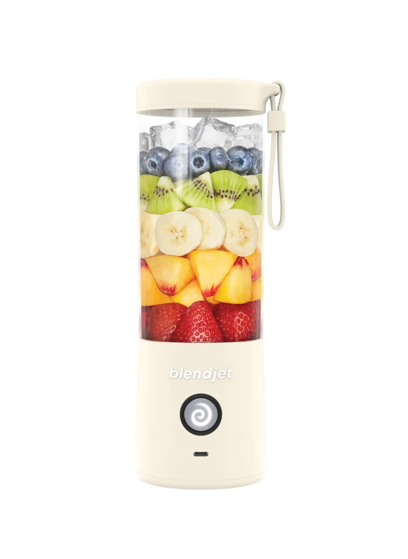 بليندجيت V2 Portable Blender Smoothie Maker, Personal Blender, Fruit Blender, Leak Proof Juicer, BPA-Free 475ml 200W Sports Bottle, USB-C Rechargeable, Ice Crusher with Stainless Steel Blades - Cream
