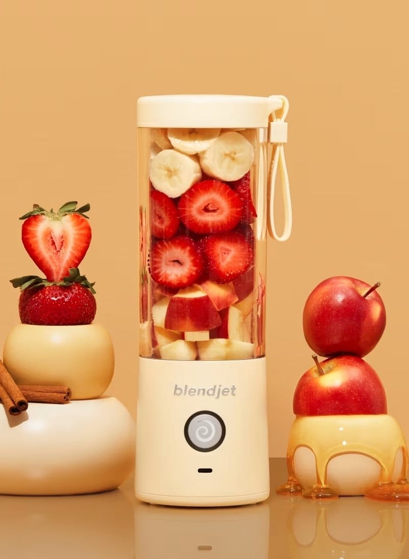 blendjet V2 Portable Blender Smoothie Maker, Personal Blender, Fruit Blender, Leak Proof Juicer, BPA-Free 475ml 200W Sports Bottle, USB-C Rechargeable, Ice Crusher with Stainless Steel Blades - Cream  - Image 3