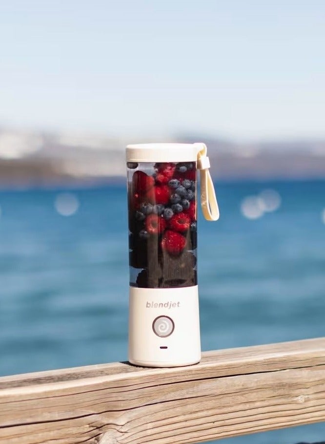 blendjet V2 Portable Blender Smoothie Maker, Personal Blender, Fruit Blender, Leak Proof Juicer, BPA-Free 475ml 200W Sports Bottle, USB-C Rechargeable, Ice Crusher with Stainless Steel Blades - Cream  - Image 5
