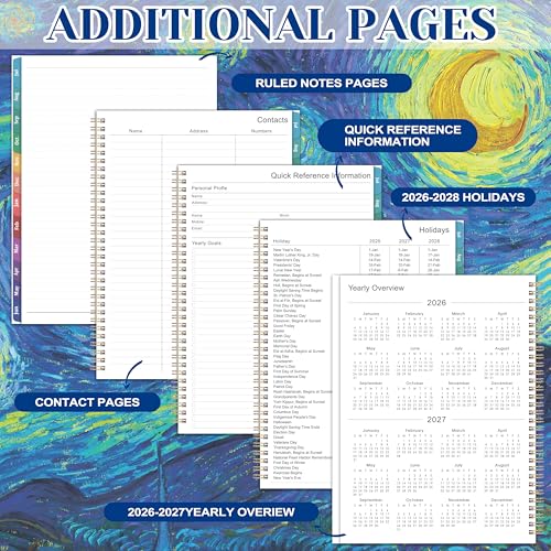 BooQool 2026-2027 Planner - 9" x 11" Weekly and Monthly Academic Planner 2026-2027 from JUL. 2026 to JUN. 2027, 26-27 Academic Planner with Monthly Tabs, Twin-Wire Binding, Inner Pocket - Image 5