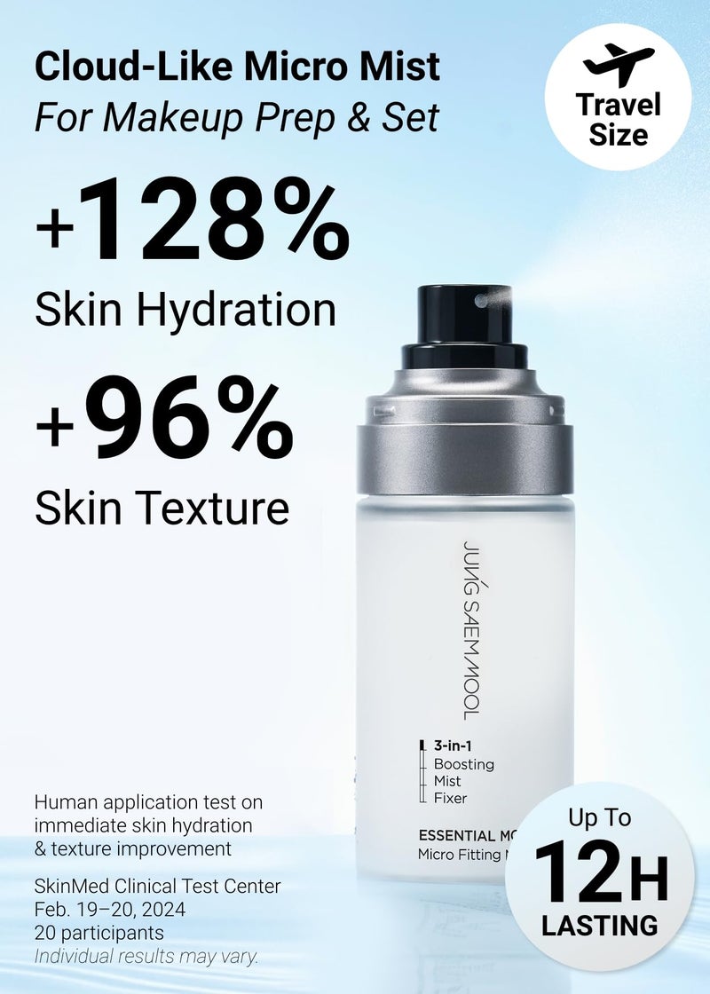 JUNG SAEM MOOL Essential Mool Micro Fitting Face Mist 1.86 Fl Oz, Ultra-Fine Hydrating Makeup Setting Spray with Thermal Spring Water, Long-Lasting Fixing Power Dewy Glow Primer, Korean Face Mist - Image 3
