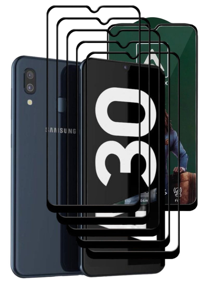 ACLIX 5 Pieces Antistatic ESD Dustproof Premium Quality High Definition Tempered Glass Screen Protector Designed For Samsung Galaxy A30 - Image 1