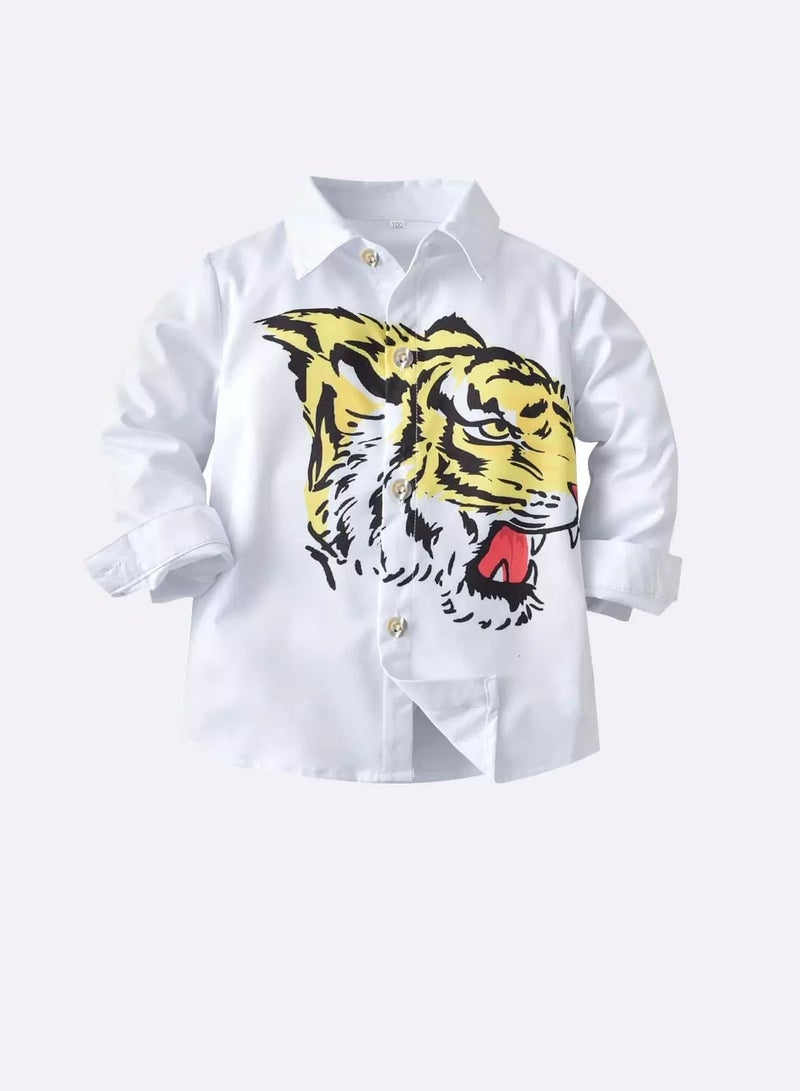 Toddler Boys Tiger Print Shirt  - Image 1