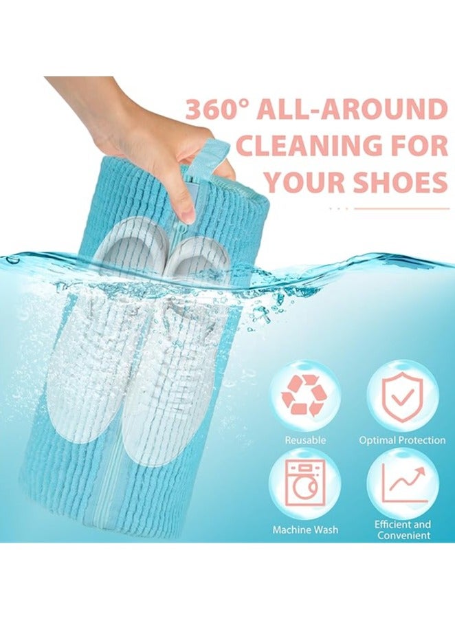 Shoe Cleaning Bag, Shoe Washing Bag for Washing Machine and Dryer, Sneaker Washing Bag for 360° Cleaning White Shoes, Reusable, Suitable for Most Shoes and Sizes (Blue, 2 PCS) - Image 5