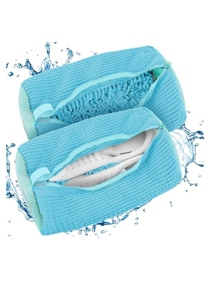 Shoe Cleaning Bag, Shoe Washing Bag for Washing Machine and Dryer, Sneaker Washing Bag for 360° Cleaning White Shoes, Reusable, Suitable for Most Shoes and Sizes (Blue, 2 PCS) - Image 1