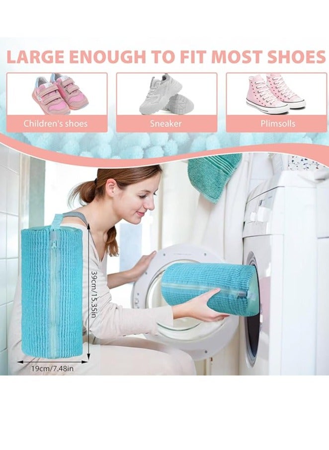 Shoe Cleaning Bag, Shoe Washing Bag for Washing Machine and Dryer, Sneaker Washing Bag for 360° Cleaning White Shoes, Reusable, Suitable for Most Shoes and Sizes (Blue, 2 PCS) - Image 2