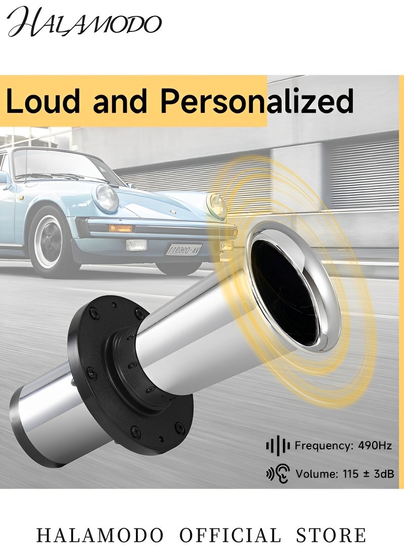 2PCS Car Air Horn Set Classical Car Horn 12V Vintage Horn Old Style Loud Ahooga Horn Car Electrical Horn Retro Design Whistle Horn for Auto & Truck & Golf Cart Car - Image 3