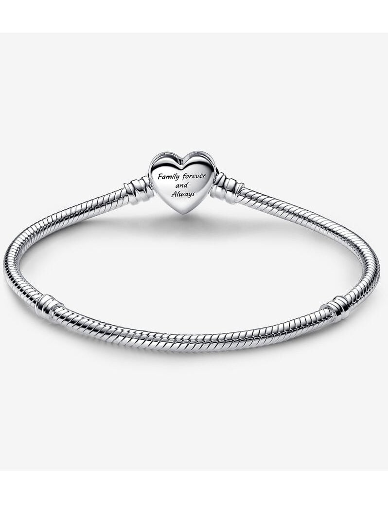 Pandora Violet Pandora Moments Sparkling Infinity Heart Clasp Snake Chain Bracelet  - Image 3