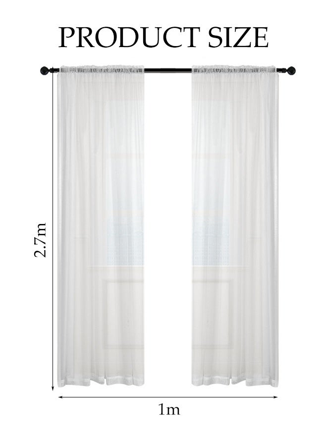 DUNISO 1*2.7m Mesh Pure White Transparent Curtain, Roman Blind Herringbone Tulle, 1 Piece Suitable For Bedroom, Living Room And Balcony - Image 2