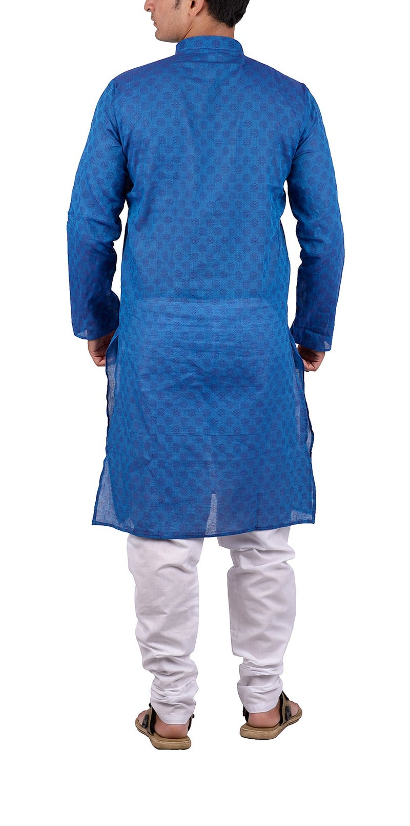 Maharaja Shirt Men's Cotton Kurta Pyjama (MSKP004-44, Blue, 44) - Image 2