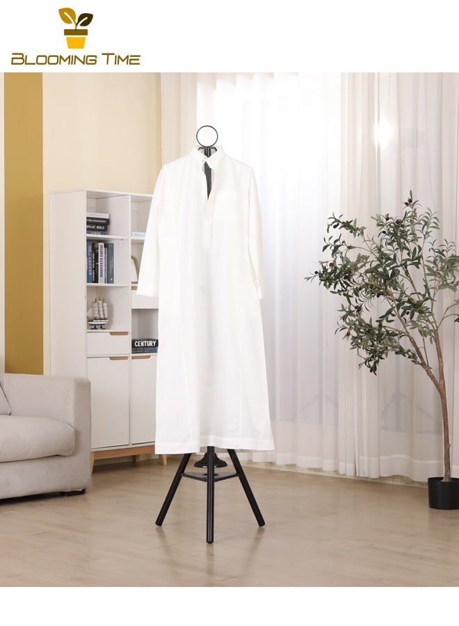 بلومنغ تايم شماعات متعددة الأغراض مع مبخرة وثقب تبخير الملابس تصميم اثنين في واحد ، شماعات معطف رداء ، ومناسبة لغرفة النوم ، مكتب ، أسود (باستثناء مصدر البخور) - Image 1