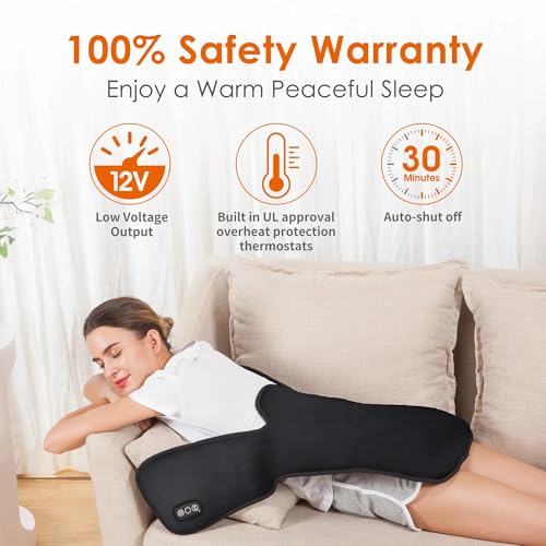 FLOITTUY Electric Heating Pad & Vibrating Massager for Neck Pain ,Cervical Pain and Shoulder Pain Relief | Comfort Adjustable Heat Levels | Relaxation 5 Massage Modes | Muscle Soreness Recovery | Weighted and Universal Fit | Suitable For Men & Women | (Grey) - Image 5