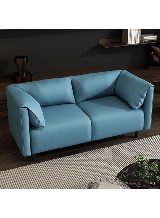 Ripple FURNITURE UAE Homes Trendy Loveseat for Drawing Room, Solid Color, with Cushion Back (Blue) - Image 1