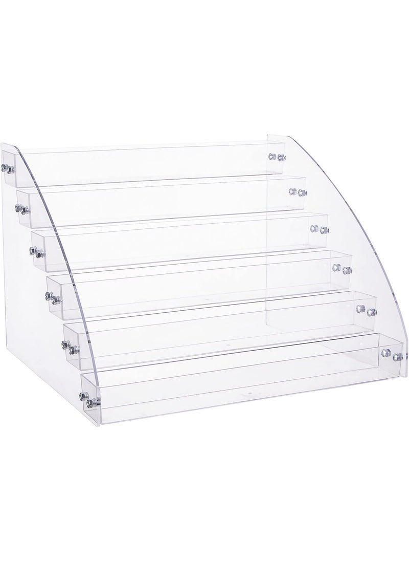 Yebeauty - Yebeauty Clear Nail Polish Display Holder Organizer, 6 Layers Acrylic Organizer Storage Tray Rack Stand Holder for Cosmetic Eyeglasses Lash Display - Image 1