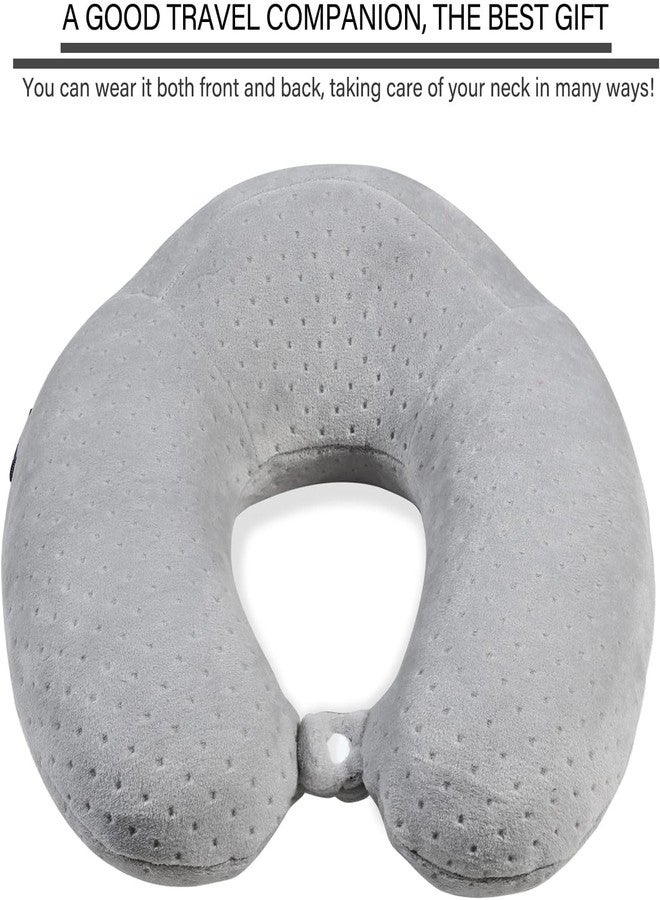 Gosider Travel Pillow Neck Pillows for Sleeping Travel Grey Memory Foam U Shape Airplane Pillow for Head and Neck Support Portable Travel Pillow for Traveling Car Home Office - Image 2