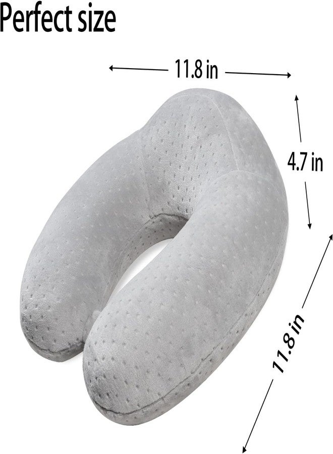 Gosider Travel Pillow Neck Pillows for Sleeping Travel Grey Memory Foam U Shape Airplane Pillow for Head and Neck Support Portable Travel Pillow for Traveling Car Home Office - Image 3