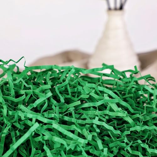 PLINJOY 4 OZ Crinkle Cut Paper Shred Filler for Gift Basket Shredded Confetti Paper Box Stuffing Easter Basket Grass Green - Image 5