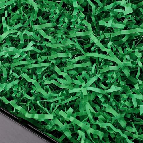 PLINJOY 4 OZ Crinkle Cut Paper Shred Filler for Gift Basket Shredded Confetti Paper Box Stuffing Easter Basket Grass Green - Image 2