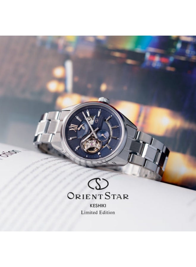 ORIENT Men Star Limited Edition Keshiki Men's Watch RE-AV0132L, 41mm Open Heart Blue Dial, Stainless Steel Bracelet, 100M WR - Image 4