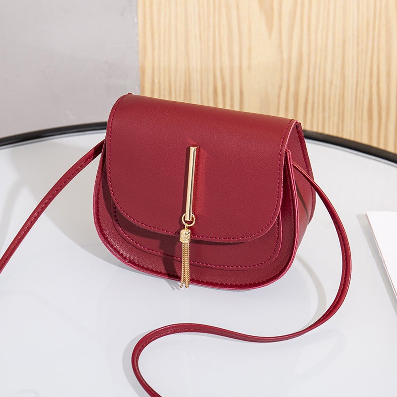 Women'S Bag 2020 New Golden Tassel Double-Layer Semicircle Single Shoulder Saddle Bag Fashion Casual Mobile Phone Bag Small Bag Fashion - Image 1