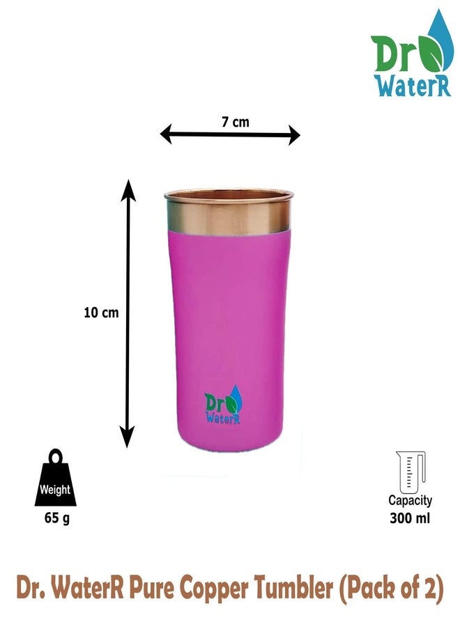Dr. WaterR Pure Copper Tumbler, Capacity 300ml, Ayurveda Benefits, Eco Friendly, Pack of 2, (Pink) - Image 5