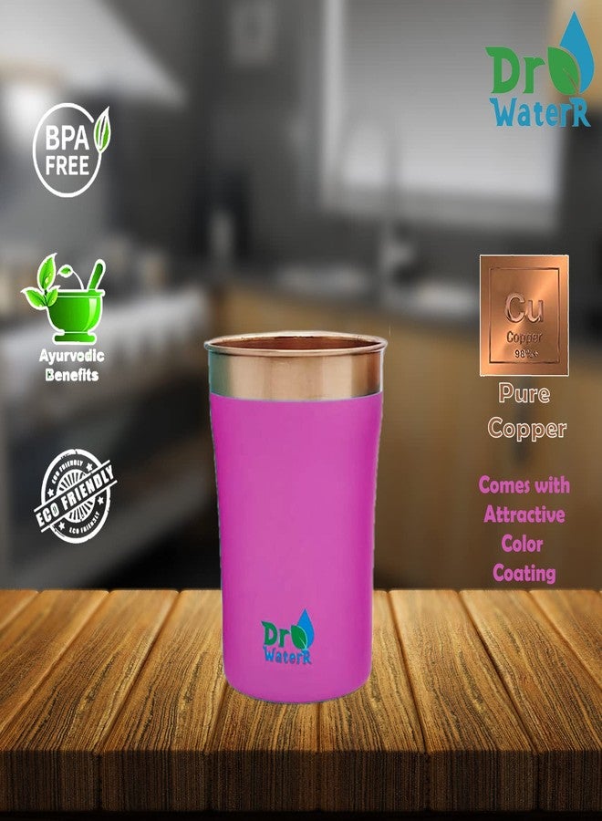 Dr. WaterR Pure Copper Tumbler, Capacity 300ml, Ayurveda Benefits, Eco Friendly, Pack of 2, (Pink) - Image 3
