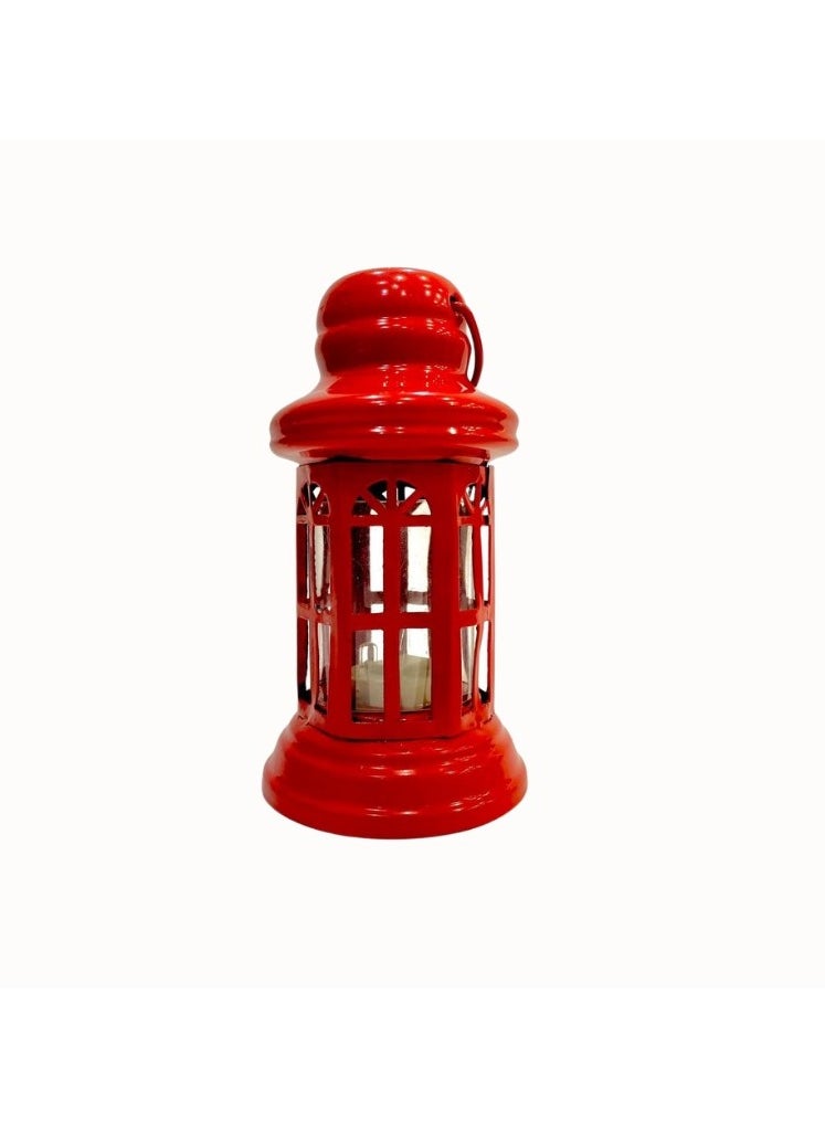 Generic - Ramadan Lantern with Multicolored Candle Light (Red) - Image 1