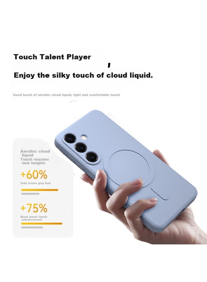 Keklle [Skin-Friendly Magnetic] Phone Case For Samsung S25+, Samsung S25+ Protective Cover, Skin-Friendly Liquid Silicone Magnetic Full-Coverage Soft Case Protective Cover, Midnight Black - Image 2