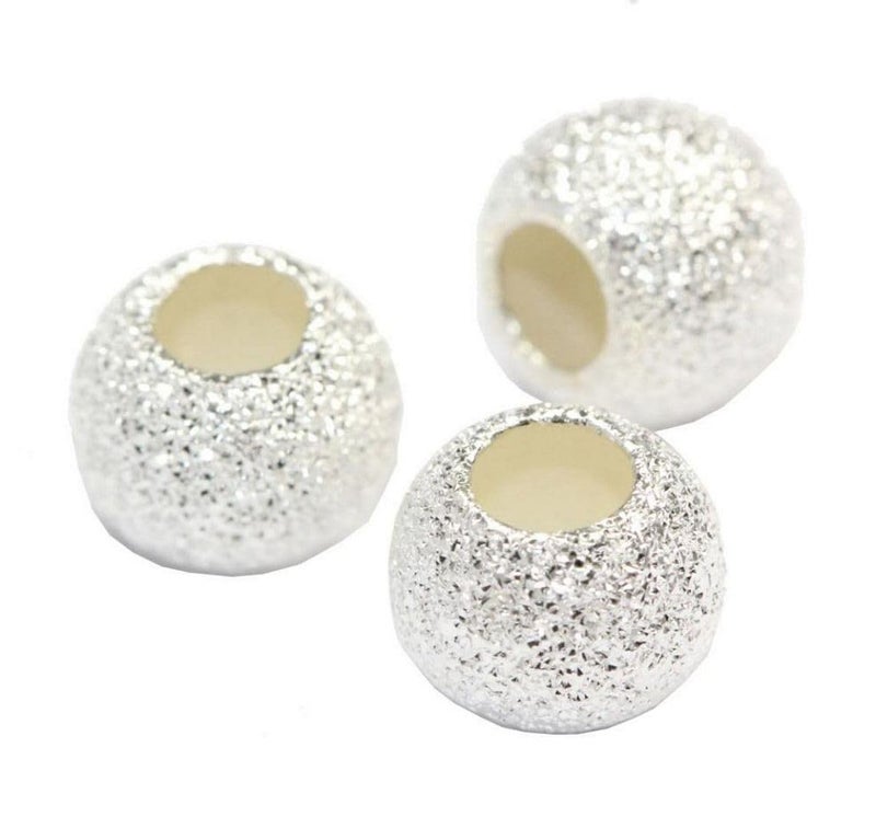Adabele 50pcs Adabele Authentic 925 Sterling Silver 4mm (0.16 Inch) Small Tiny Sparkle Stardust Round Loose Beads Spacer for DIY Craft Jewelry Making SS144 - Image 5