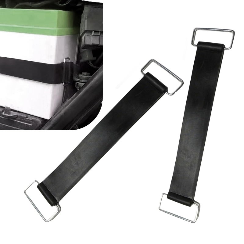 winterrock 2PCS Motorcycle Battery Straps Rubber Tie Down Straps with Metal Buckles Elastic Stretchable Batteries Fixed Strap Replacement Universal Battery Box Strap for Motorcycle Scooter - Image 3