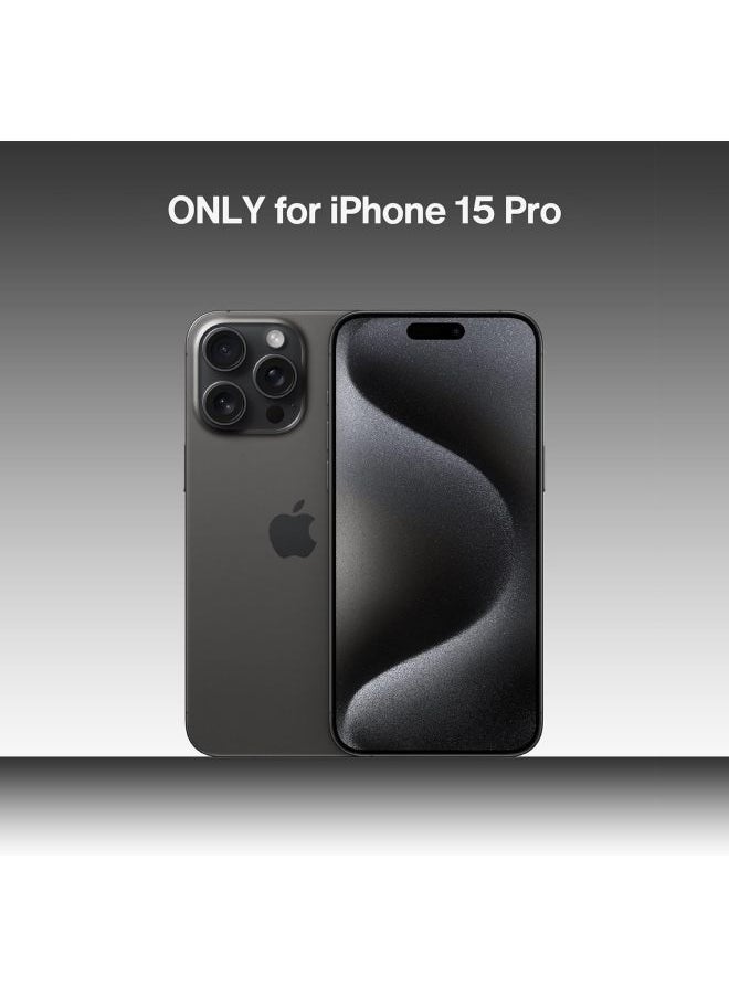 ميـاو غاضب - حافظة هاتف AM فارغة لهاتف iPhone 15 Pro (فقط) متوافقة مع MagSafe 22 جرام خفيفة الوزن وتبديد الحرارة وحماية وافرة من البولي كربونات غطاء مخرم سائل مضاد للسقوط وبساطة ممتازة وسهلة التركيب (فضي لامع + تغليف أسود صديق للبيئة) - Image 1