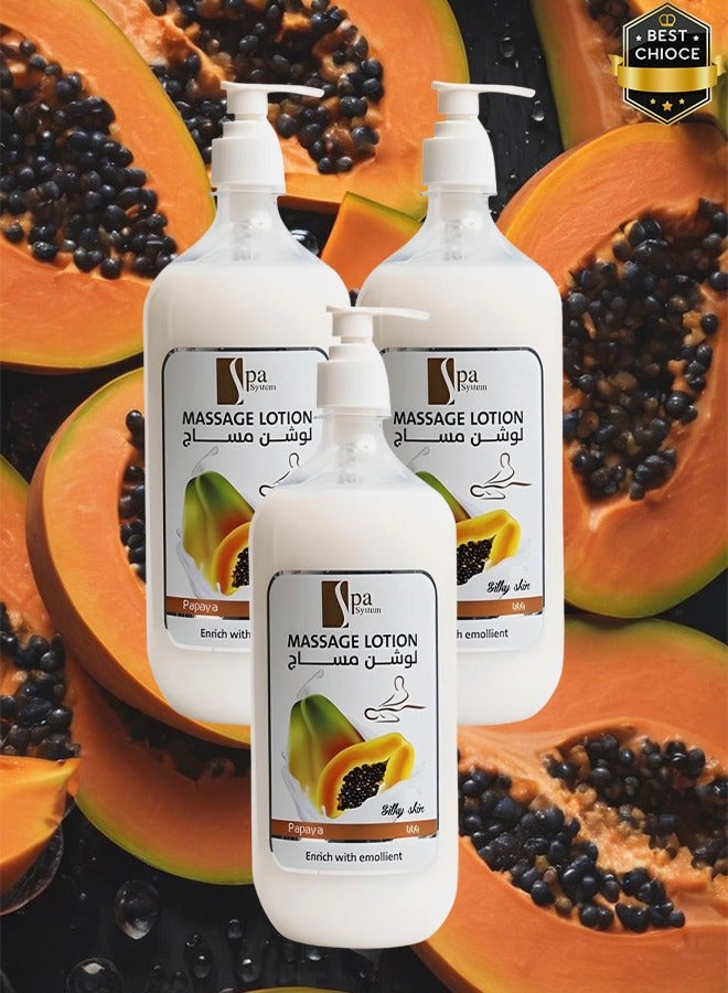 Spa System 3 Pieces Massage Lotion Papaya Enrich With Emolient - Image 1