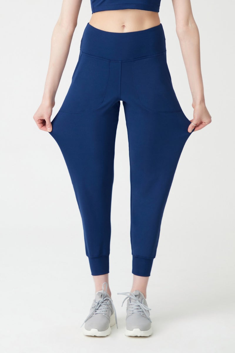Los Ojos Womens Navy High Waist Jogger Sweatpants Joggers  - Image 5