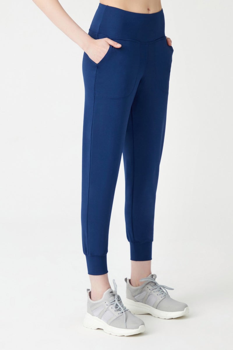 Los Ojos Womens Navy High Waist Jogger Sweatpants Joggers  - Image 3
