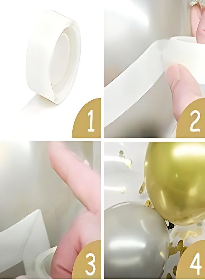 Hemito 50 Pc Cabana Theme Party Combo- White Gold Chrome Confetti Balloons With Fairy Led Lights | Happy Birthday Party Decoration Set Combo For Kids Boys Girls Adult Husband, Wife - 50 Pcs - Image 5
