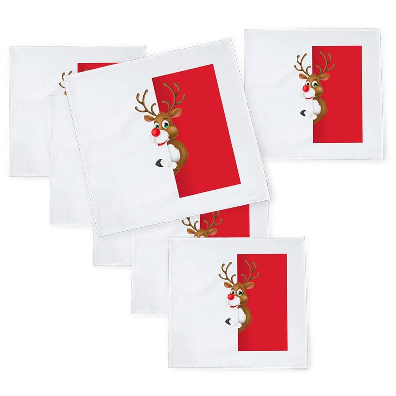 Khakee مناديل طاولة حرير بموضوع عيد الميلاد 6 قطع 10x10 لتزيين عيد الميلاد زينة عيد الميلاد هدية عيد الميلاد xmas21433 - Image 1