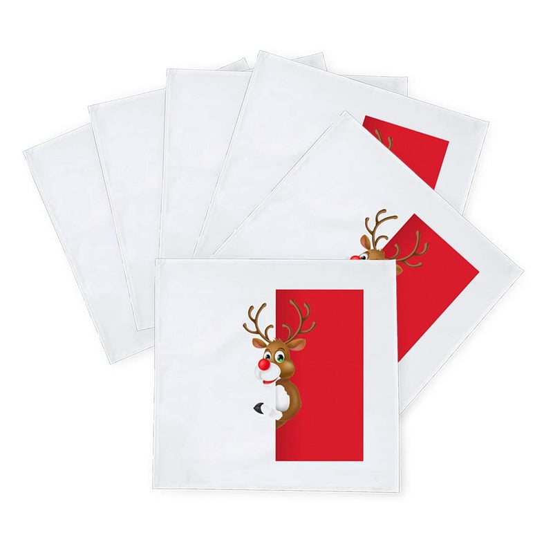 Khakee مناديل طاولة حرير بموضوع عيد الميلاد 6 قطع 10x10 لتزيين عيد الميلاد زينة عيد الميلاد هدية عيد الميلاد xmas21433 - Image 2