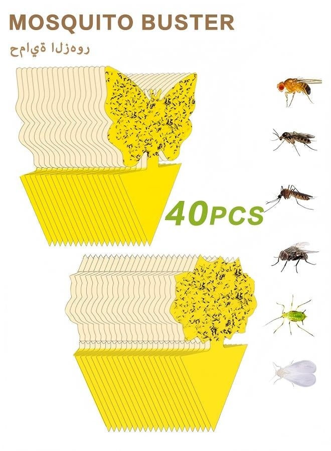 Flying Insect Glue StickerTrap, EcoFriendly Pest Control Solution, Indoor and Outdoor Plants Use Sticky Fly Paper Strips Effective Mosquito Gnats Fruit Fly Bug Catcher Safe Home Fly Trap Kit - Image 1