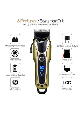 Km-1990 5 In 1 Electric Rechargeable Professional Trimmer Black 18.5x5.5cm - view 3