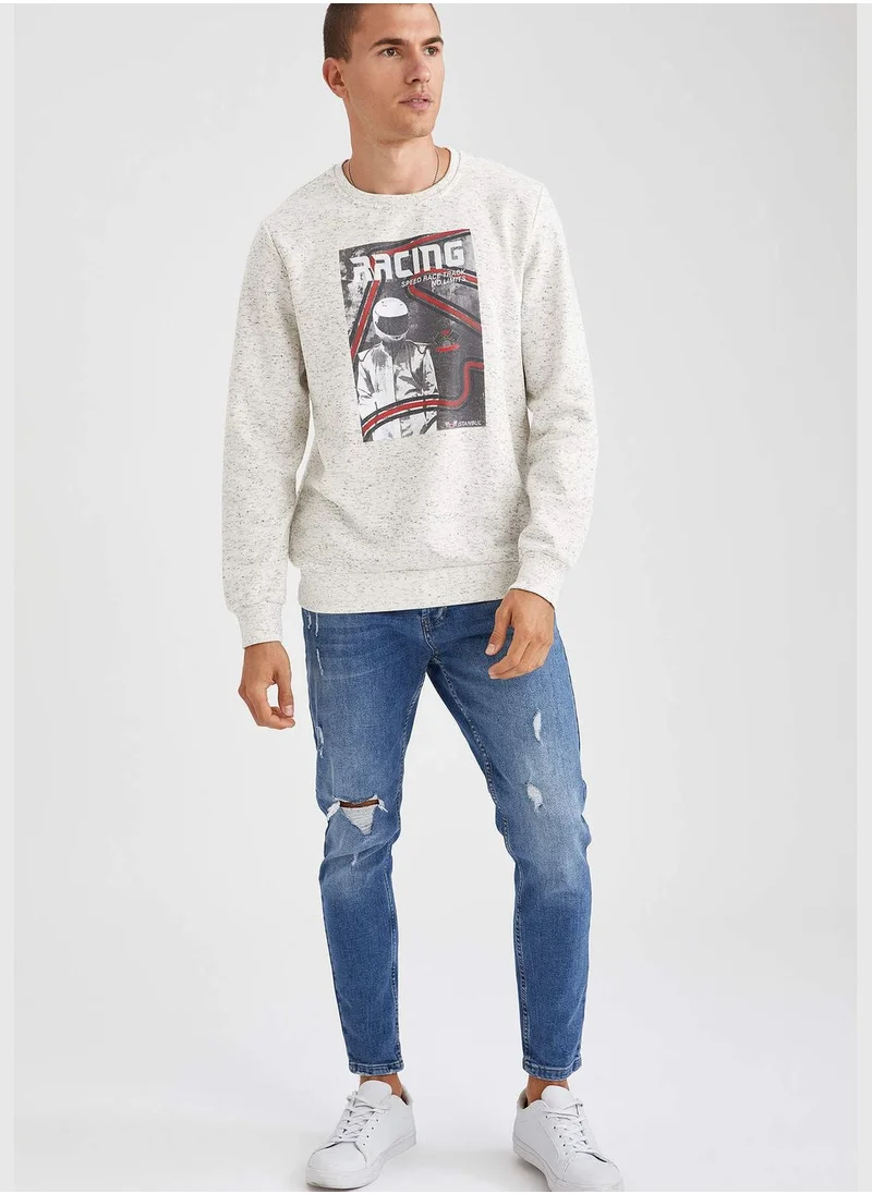 DeFacto Man Slim Fit Crew Neck Sweat Shirt
