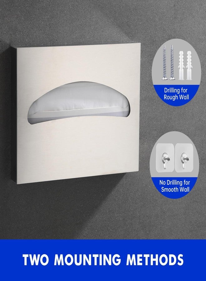 Gorlary Toilet Seat Cover Dispenser Wall Mounted SUS 304 Stainless Steel Brushed - Image 3