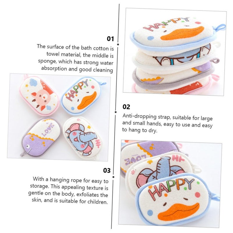 Cartoon Reindeer Baby Bath Sponge Soft Towel For Sensitive Skin Newborn Shower Pouf - Image 4