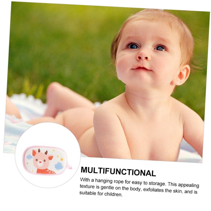 Cartoon Reindeer Baby Bath Sponge Soft Towel For Sensitive Skin Newborn Shower Pouf - Image 5