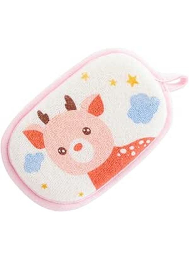 Cartoon Reindeer Baby Bath Sponge Soft Towel For Sensitive Skin Newborn Shower Pouf - Image 1
