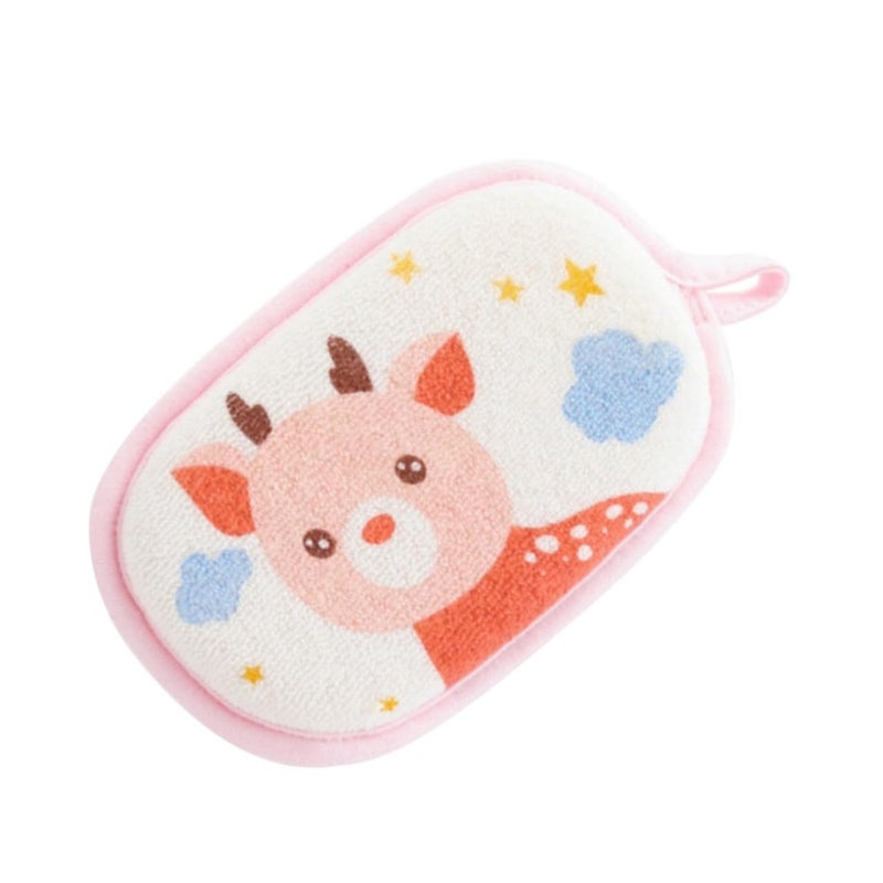 Cartoon Reindeer Baby Bath Sponge Soft Towel For Sensitive Skin Newborn Shower Pouf - Image 2