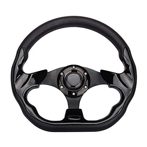 Spaorcco D Shape Style Golf Cart Steering Wheel Universal Design for Club Car Ds and Precedent EZGO RXV & TXT, Yamaha Golf Cart Steering Wheel - Image 1